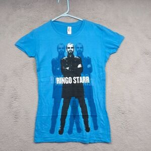 Ringo Starr Shirt Womens L Blue Drummer Musician Band Rock Graphics‎ Tee